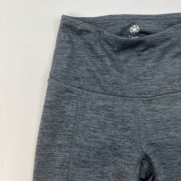GAIAM Womens Cropped Athletic Leggings Cutout Gray Space Dye Size XS - Picture 4 of 8